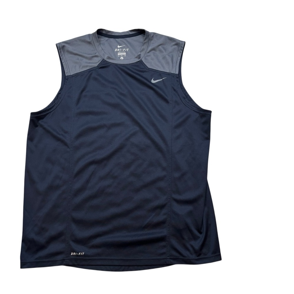 Men’s Nike Dri-Fit Grey and Navy Blue Tank Top Size XL